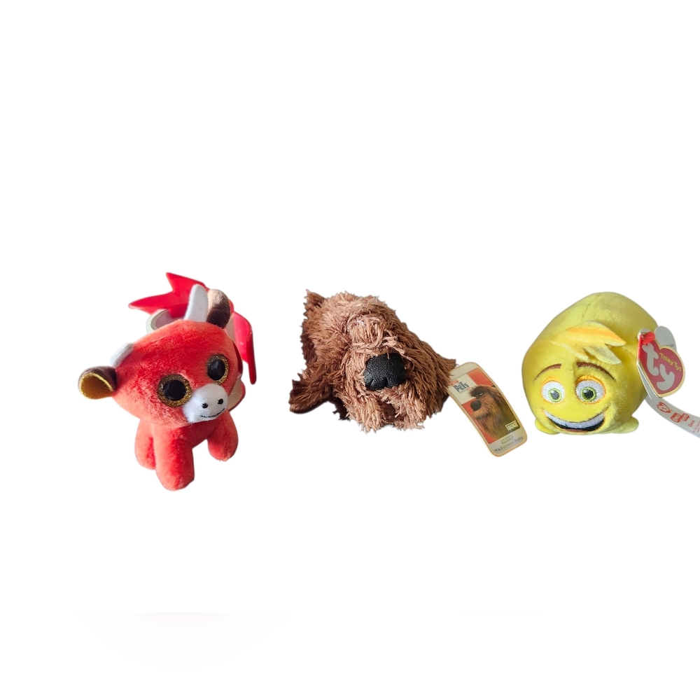 Pets & ty Red, Brown, and Yellow Plush Toy Set